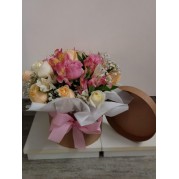 Box de rosas chá e cor de rosa  