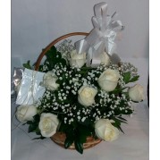 Cesta de flores homenagem 