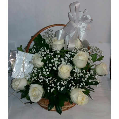 Cesta de flores homenagem 